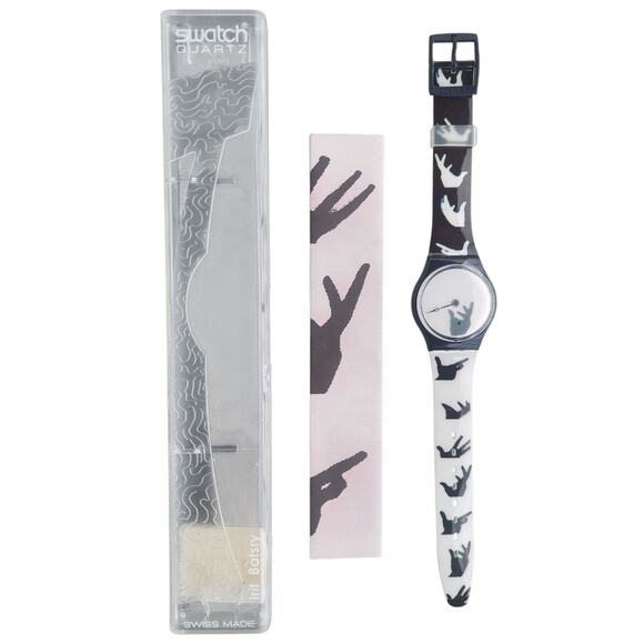 Swatch Watch HANDS GN166 1996 Standard Gents Designed By Irit Batsry New In Case - Picture 1 of 6